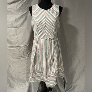 Ces Femme Multicolor Cotton Striped Pastel Dress